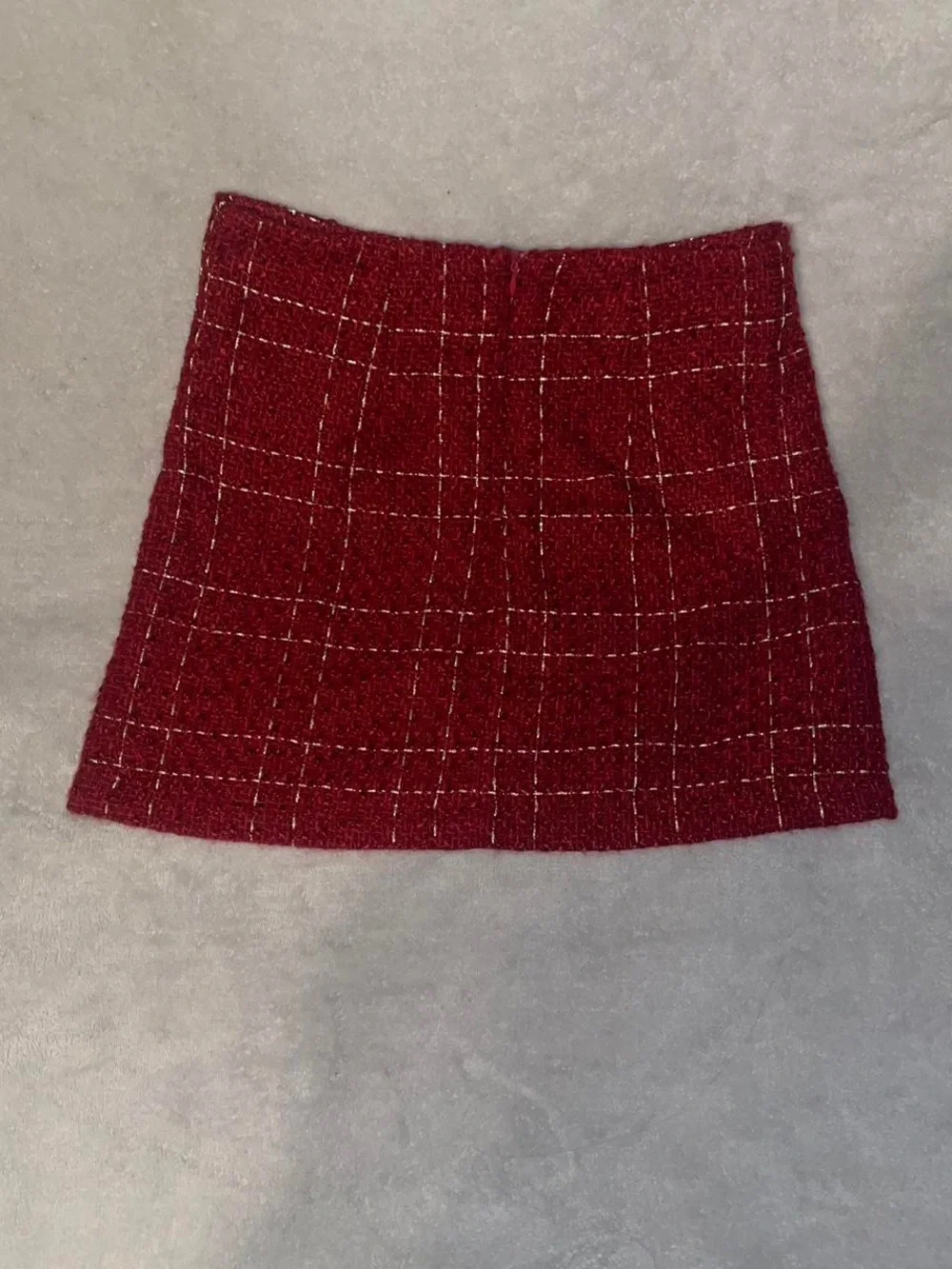 Forever 21 plaid mini skirt with gold threading pattern